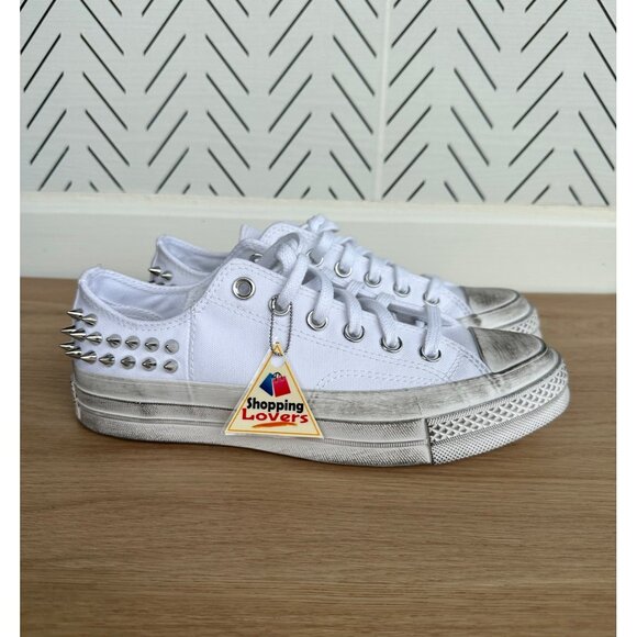 ⭐Rare Converse Chuck 70 Stud Low Edge 7 Women Shoes Sneakers White Punk A07208C⭐ - Picture 7 of 13